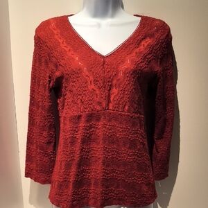 Elegant Red Lace Women's Top